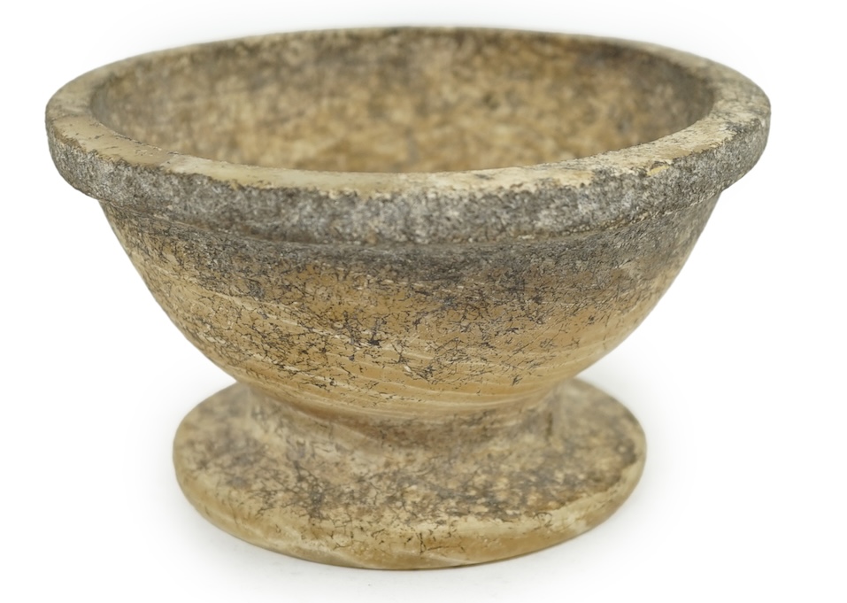 An archaic alabaster footed bowl, possibly Egyptian